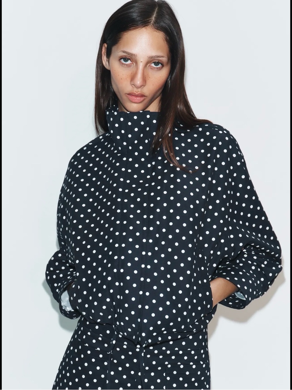 NWT Zara Puffed Polka Dot Jacket